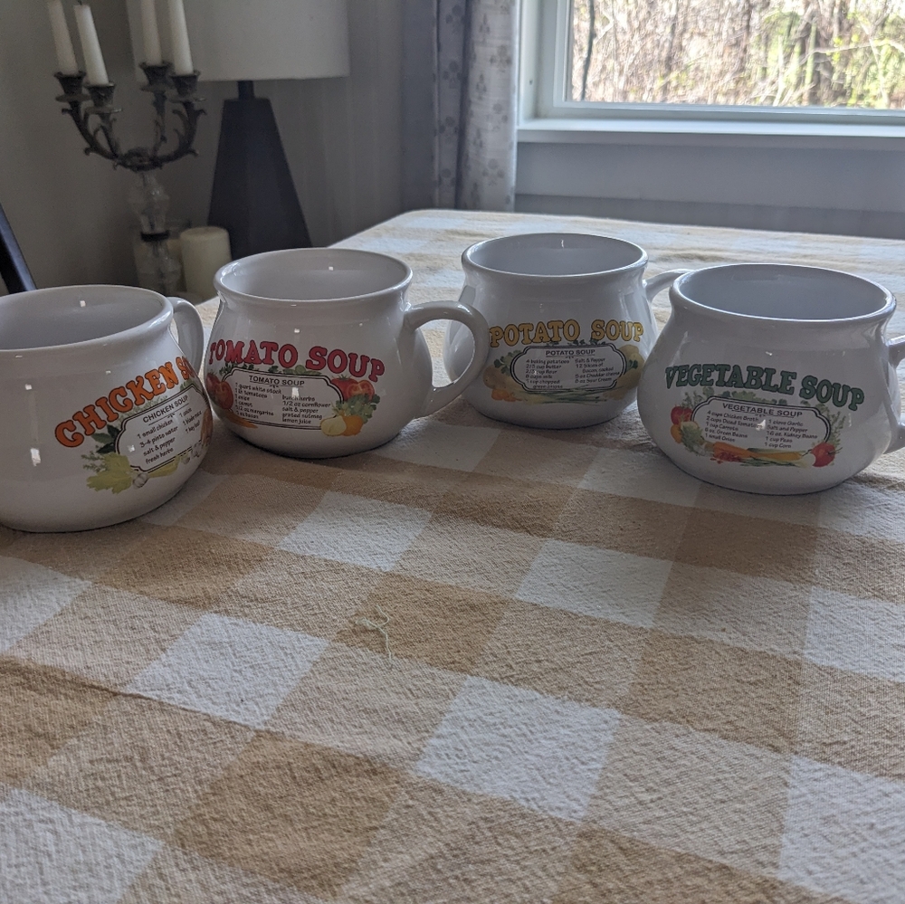 Soup Mug Set with Assorted Labels